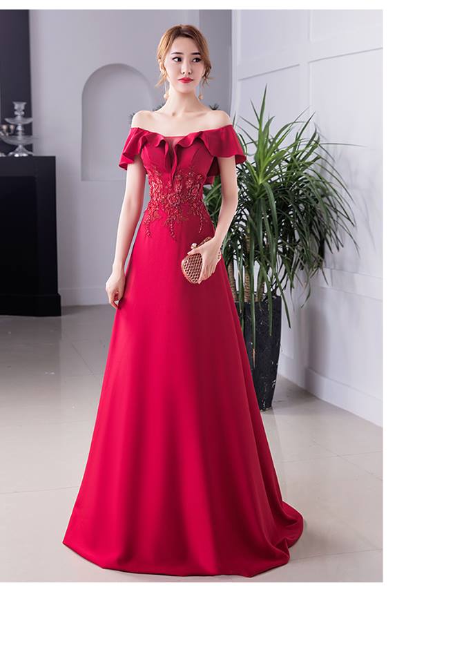 váy dạ hội cao cấp màu đỏ