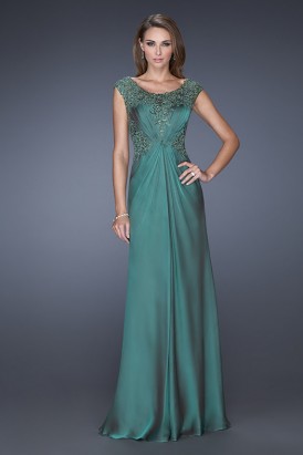 Đầm dạ hội chiffon cao cấp màu xanh DA 93