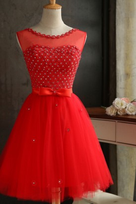 Đầm dạ hội cao cấp ngắn màu đỏ DA 25