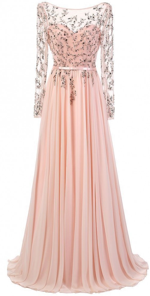 Đầm dạ hội cao cấp màu hồng pastel DA 72