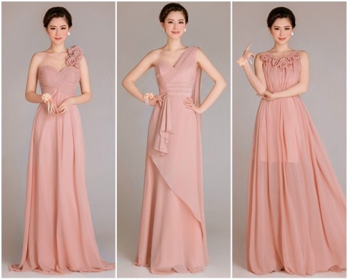 Đầm dạ hội cao cấp màu hồng pastel DA 16