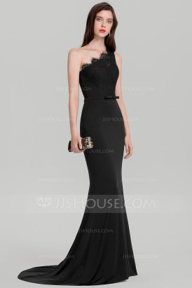 Váy dạ hội màu đen kiểu lệch vai sang trọng DA 167