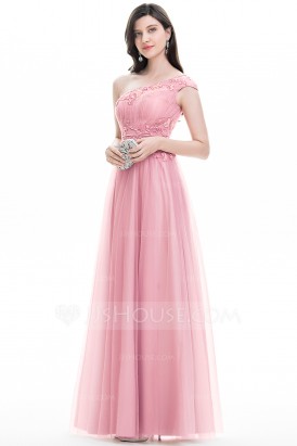Váy dạ hội sang trọng màu hồng pastel DA 157